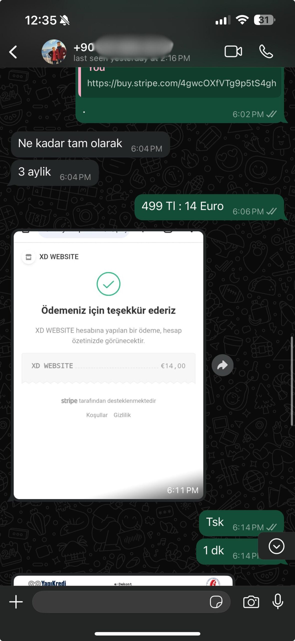 Smart IPTV ödeme kanıtı
