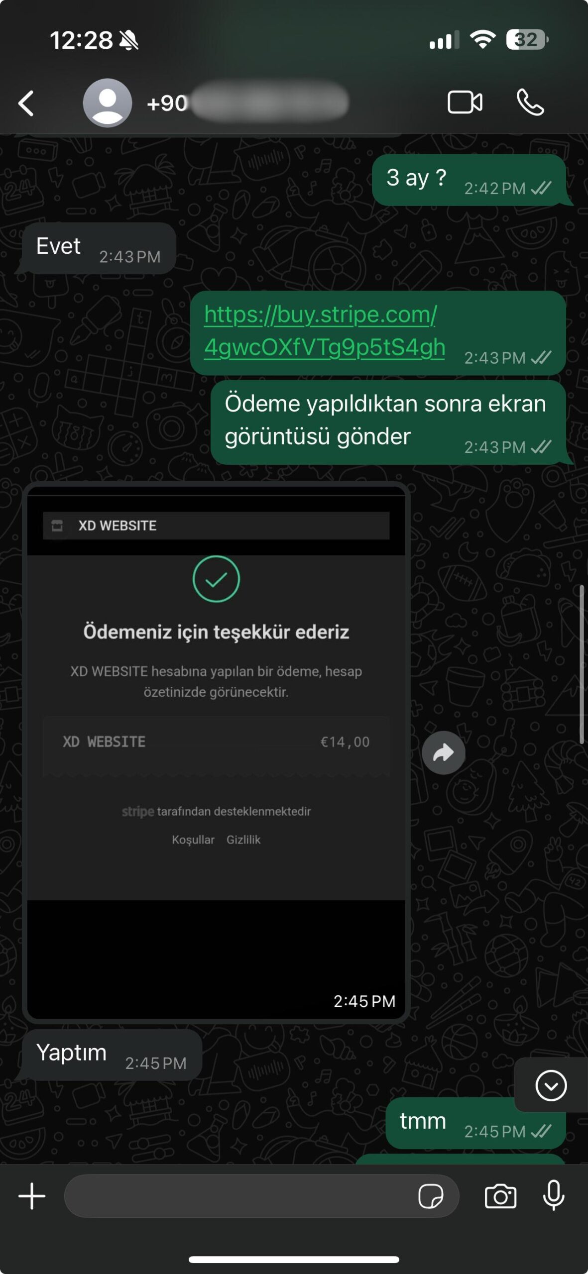 Smart IPTV ödeme kanıtı