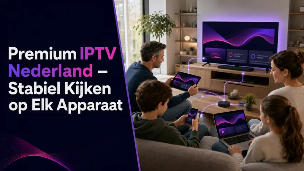 Premium IPTV Nederland stabiel kijken op Smart TV tablet en streamingstick