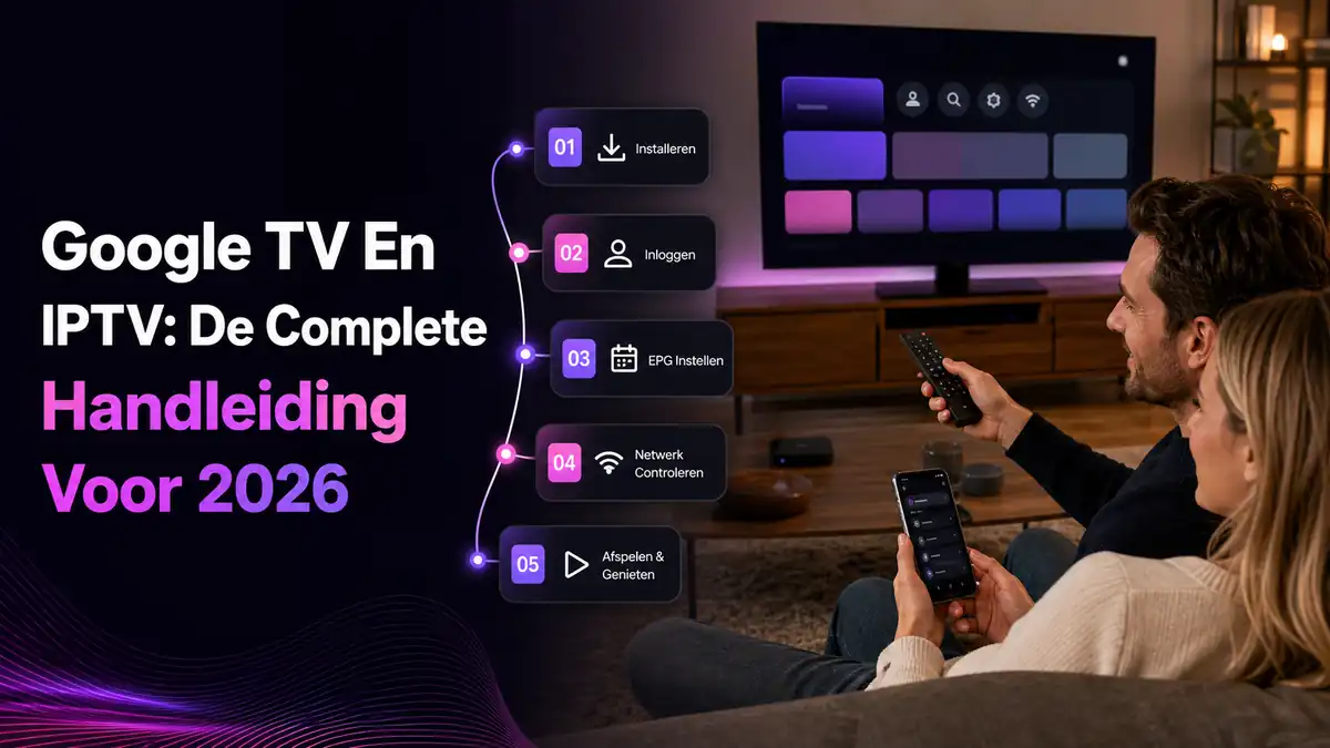 Google TV IPTV installeren met apps EPG netwerk en playback