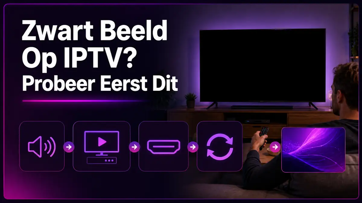Zwart beeld op IPTV met televisie decoder HDMI en eenvoudige oplossing